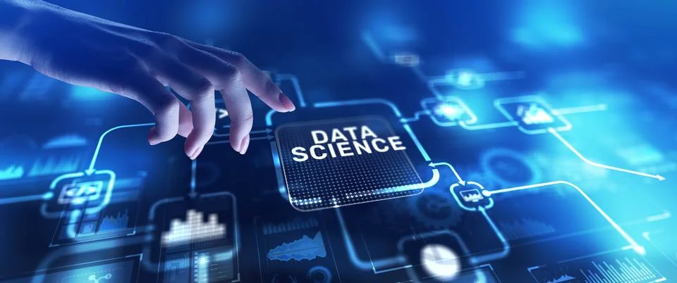 Data Science Analyzing and Interpreting Complex Data, projection on a virtual 写真素材