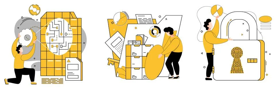 Data science. Analyzing statistics is backbone progress in futuristic world data 库存插图