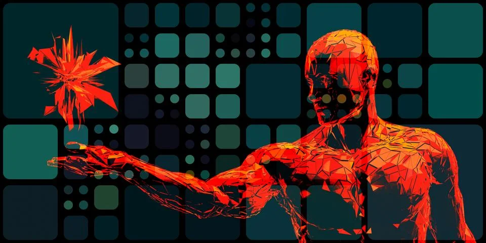 Data Science and Analytics Digital Human Concept Illustrazione stock