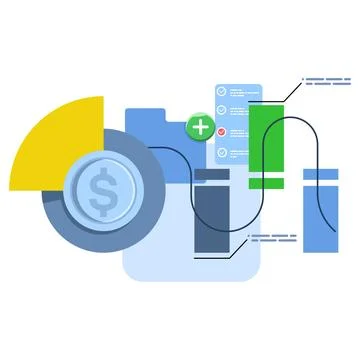 Data science and big data concept. Analysis. Illustrazione stock