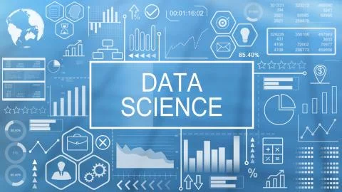 Data Science, Animated Typography 스톡 일러스트
