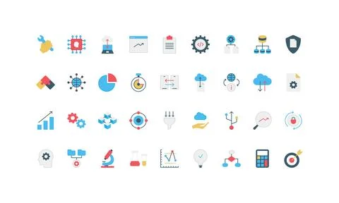 Data science with artificial intelligence, blockchain clusters, algorithm color イラスト素材