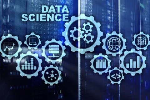 Data Science Artificial Intelligence Concept. Futuristic Supercomputer Stock Photos