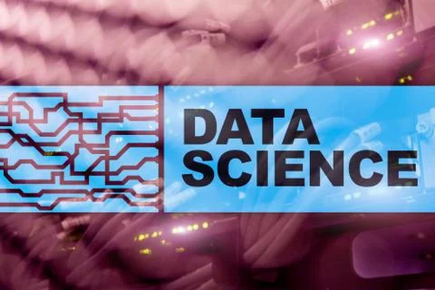 Data Science Artificial Intelligence Concept. Futuristic Supercomputer Stock Photos