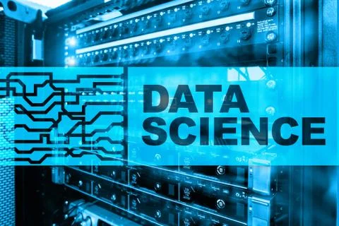 Data Science Artificial Intelligence Concept. Futuristic Supercomputer Stock Photos