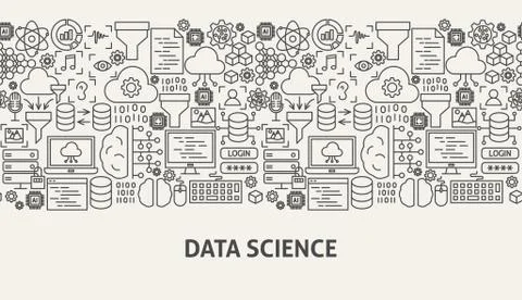 Data Science Banner Concept 스톡 일러스트