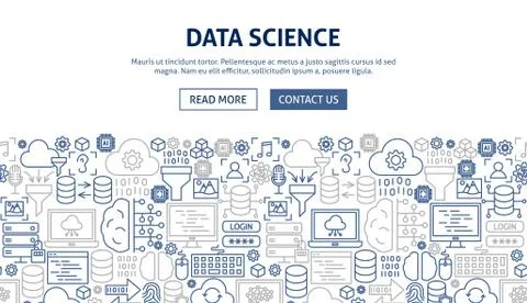 Data Science Banner Design Stock Illustration