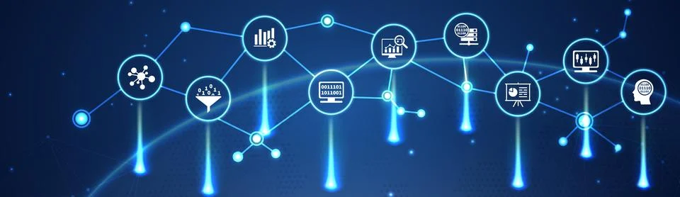 Data science banner web icon for Computer Science and insight Stockillustratie