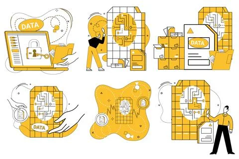 Data science. Big data is raw material awaiting sculptors touch in realm Illustrazione stock