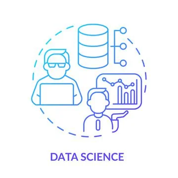 Data science blue gradient concept icon Stock Illustration