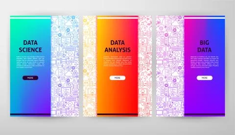 Data Science Brochure Web Design Stock Illustration