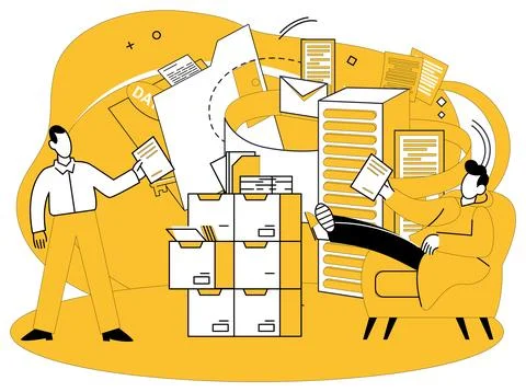 Data science. Business strategy thrives under watchful eye analytic pioneer.. Stock Illustration
