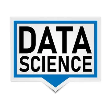 Data science button. sign. speech bubble push button set Stock Illustration