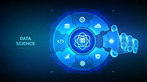 Data Science. Computer science technology concept. Artificial intelligence... 스톡 일러스트