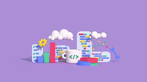 Data science concept 3D Render animation Stock Footage 220789283