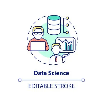 Data science concept icon Stock Illustration