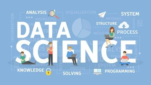 Data science concept. 스톡 일러스트