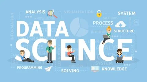 Data science concept. 스톡 일러스트