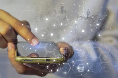 Data Science Concept, IT Engineer, Data Scientist Working on Digital Smartp.. Stockfoto's