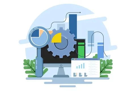 Data science concept. Online data storage technology. イラスト素材