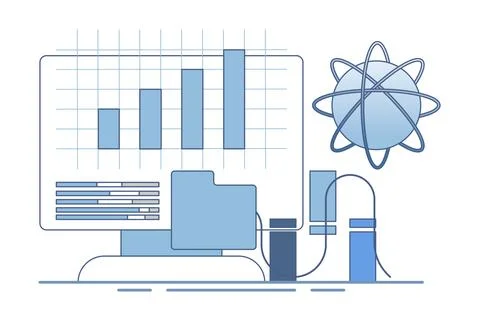 Data science concept. Online data storage technology. Automated web analysis. イラスト素材