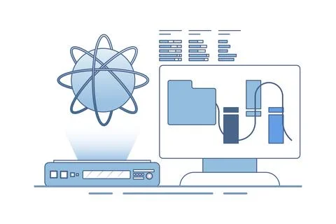 Data science concept. Online data storage technology. Automated web analysis. イラスト素材