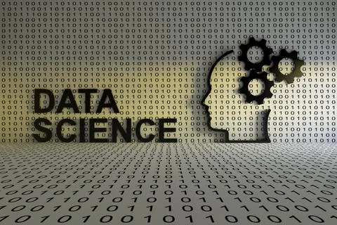 DATA SCIENCE concept text sunlight 3D illustration 스톡 일러스트