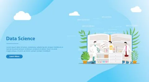Data science concept for website template design page - vector illustration Stock Illustration
