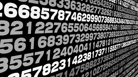 Data science counting numerical digits on black background using algorithmic Stock-Footage 271195590