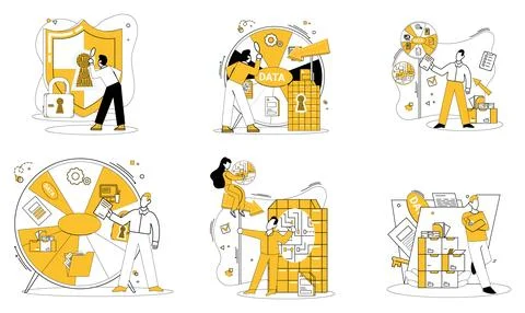 Data science. The data center is heart where pulse information is carefully イラスト素材