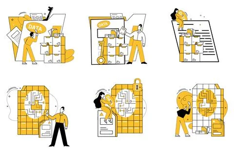 Data science. Data science is compass guiding innovation in ever-evolving Stock Illustration