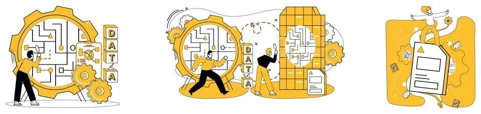 Data science. Data science metaphorically acts as alchemist, turning data into イラスト素材
