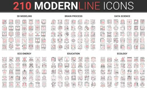 Data science education technology, eco energy, ecology protection, 3d modeling Illustrazione stock