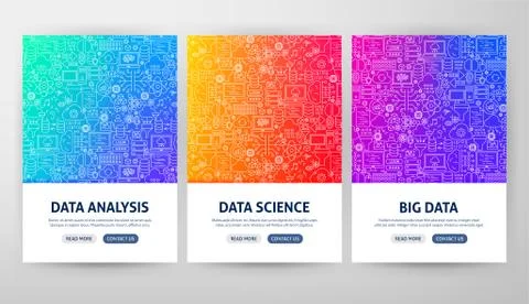Data Science Flyer Concepts Illustrazione stock