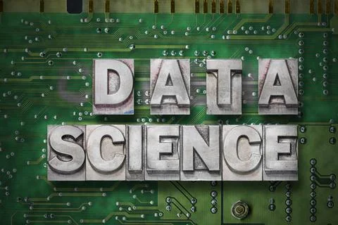 Data science green pc-board Stock Photos