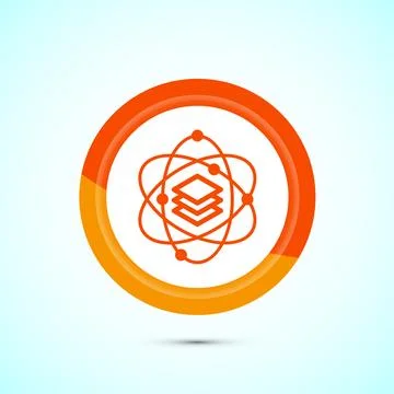 Data science icon design illustration. Big data, digital tech icon, Orange .. Illustrazione stock