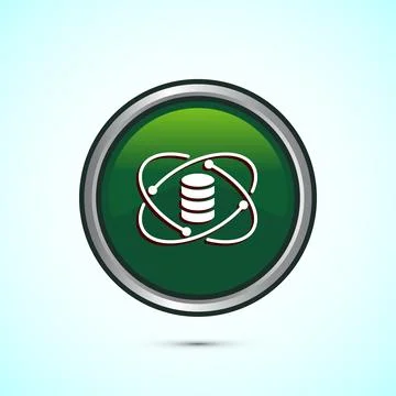 Data science icon design illustration. Big data, digital tech icon, Green C.. 스톡 일러스트