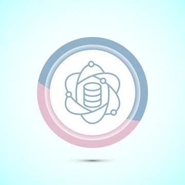 Data science icon design illustration. Big data, digital tech icon, Pastel .. 스톡 일러스트