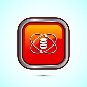 Data science icon design illustration. Big data, digital tech icon, Orange .. Stock Illustration