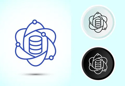 Data science icon design illustration. Big data, digital tech icon Illustrazione stock