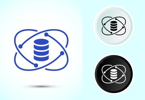 Data science icon design illustration. Big data, digital tech icon Stock Illustration