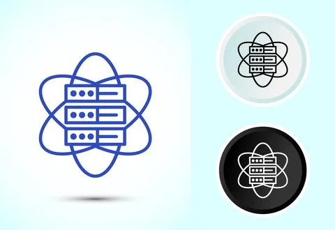Data science icon design illustration. Big data, digital tech icon 스톡 일러스트