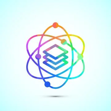 Data science icon design illustration. Big data, digital tech icon, low pol.. 스톡 일러스트