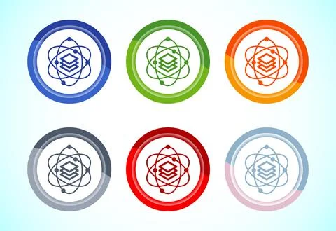 Data science icon design illustration. Big data, digital tech icon, 6 color.. Illustrazione stock