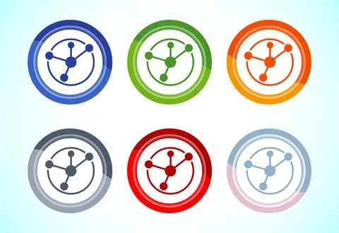 Data science icon design illustration. Big data, digital tech icon, 6 color.. Stock Illustration