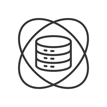 Data science icon in line design. analytics database, data research, statistics Stock Illustration