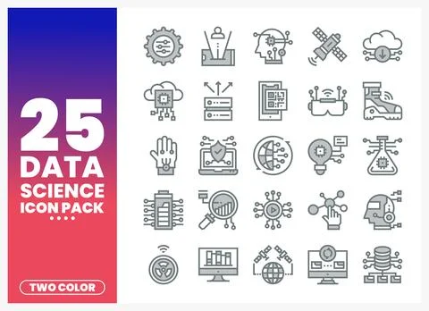 Data Science Icon Pack Technology Innovation Icons Stock Illustration