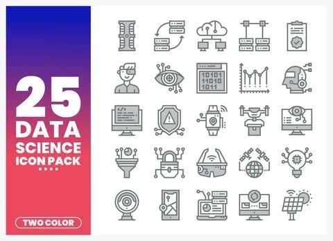 Data Science Icons Stock Illustration