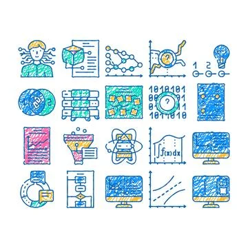 Data science innovate technology icon hand drawn イラスト素材