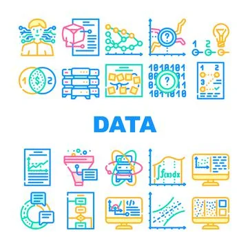 Data Science Innovate Technology Icons Set Vector イラスト素材